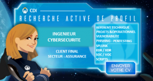 Annonce CDI : Ingénieur Cybersécurité - H/F